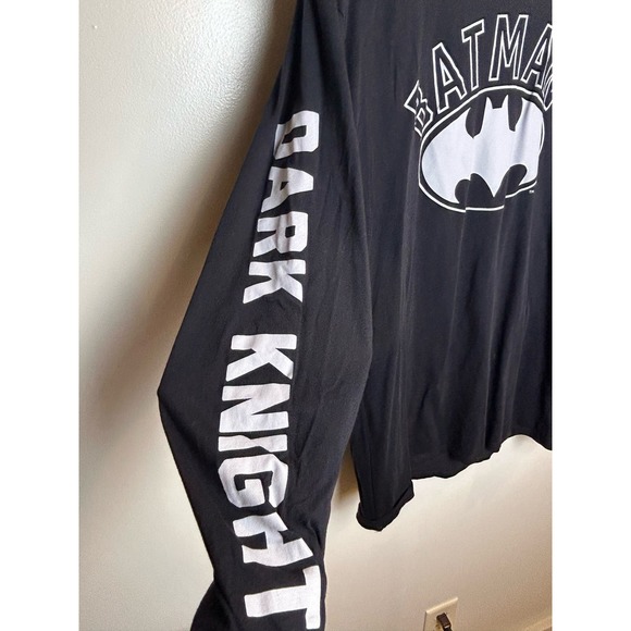 Batman Graphic Black White Long Sleeve Tee Shirt Unisex Large 100% Cotton - Picture 4 of 7
